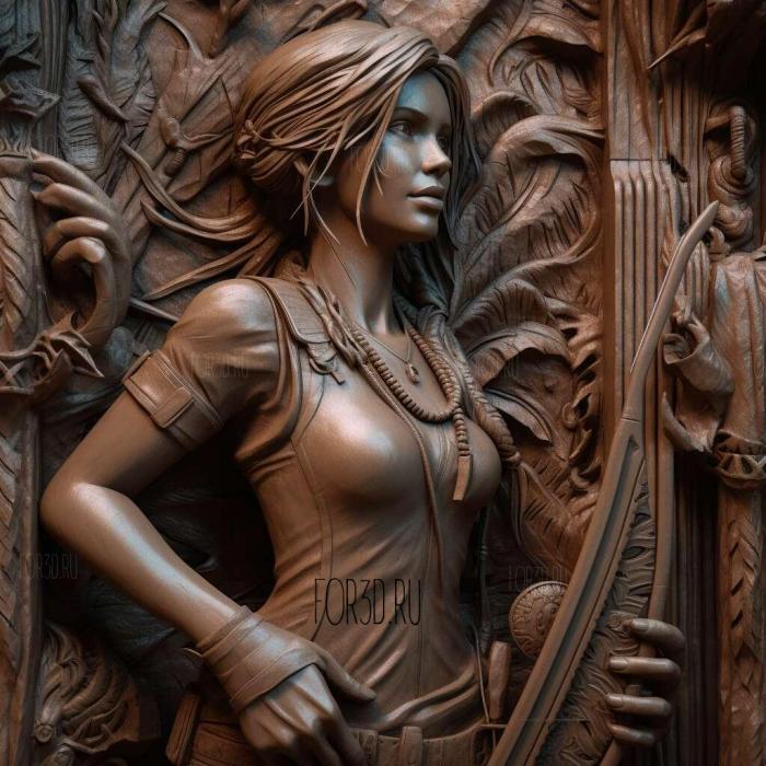 Lara Croft 1 stl model for CNC